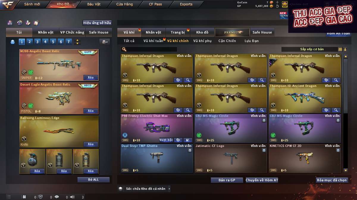 shop acc cf uy tin gia re